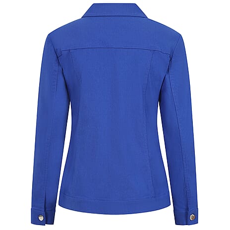 Emreco Classic Bengaline Stretch Denim Style Jacket (Size 12) - Royal