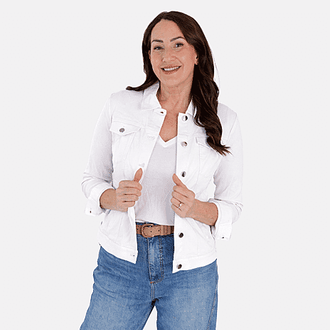 Emreco Classics Bengaline Style Stretch Jacket (Size 10) - White