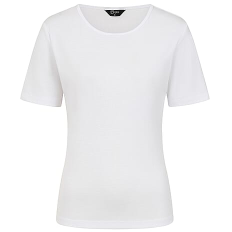 Emreco Casual Short Sleeve Crew Neck T-Shirt (Size 18) - White