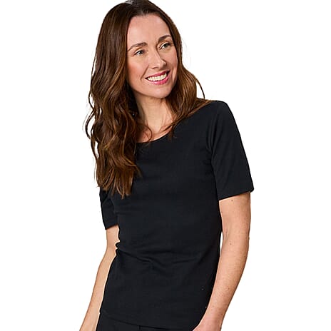 Emreco Short Sleeve Crew Neck T-Shirt (Size - 10) - Black