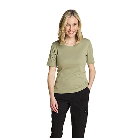 Emreco Short Sleeve Crew Neck T-Shirt (Size - 20) - Khaki