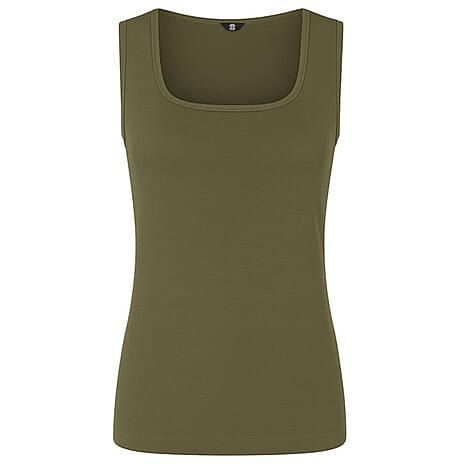 Emreco Square Neck Sleeveless Knitted Vest (Size 18) - Khaki
