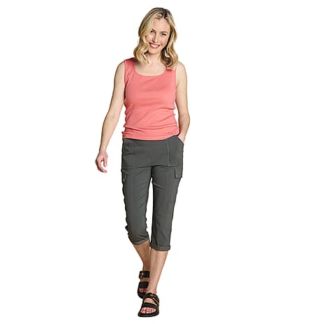 Emreco Square Neck Sleeveless Knitted Vest (Size 18) - Coral