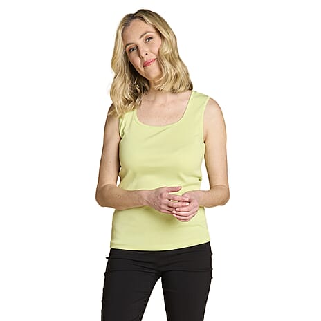 Emreco Square Neck Sleeveless Knitted Vest (Size 18) - Lime
