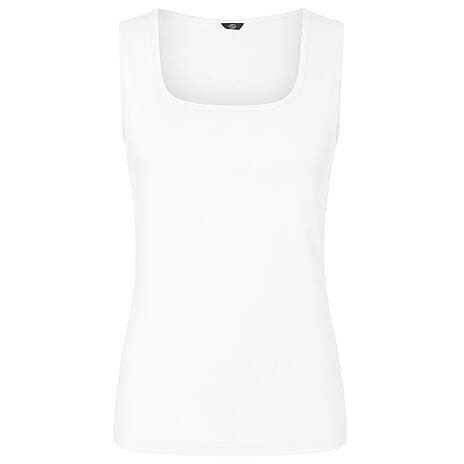 Classic Square Neck Sleeveless Knitted Vest (Size 10) - White