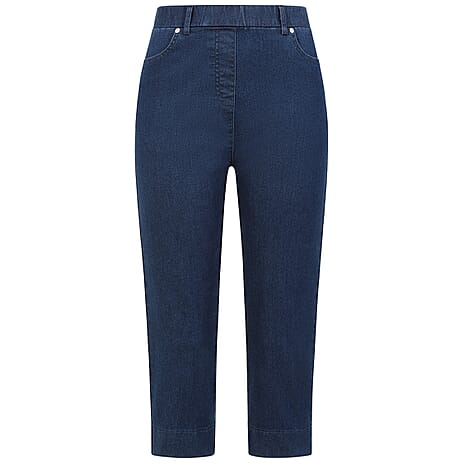 Emreco Classic Denim Blue Stretch Crop Pants (Size 14)