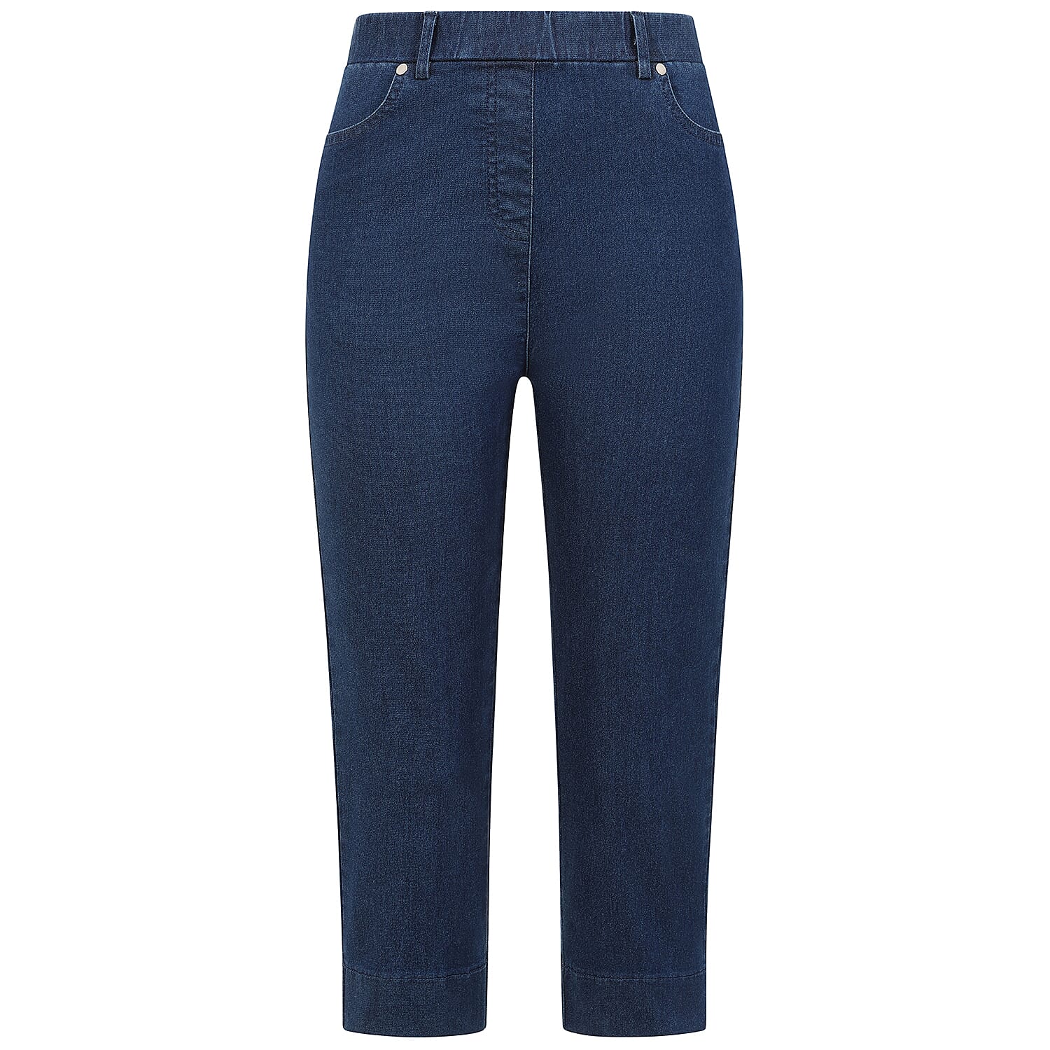 Emreco Classic Denim Blue Stretch Crop Trousers