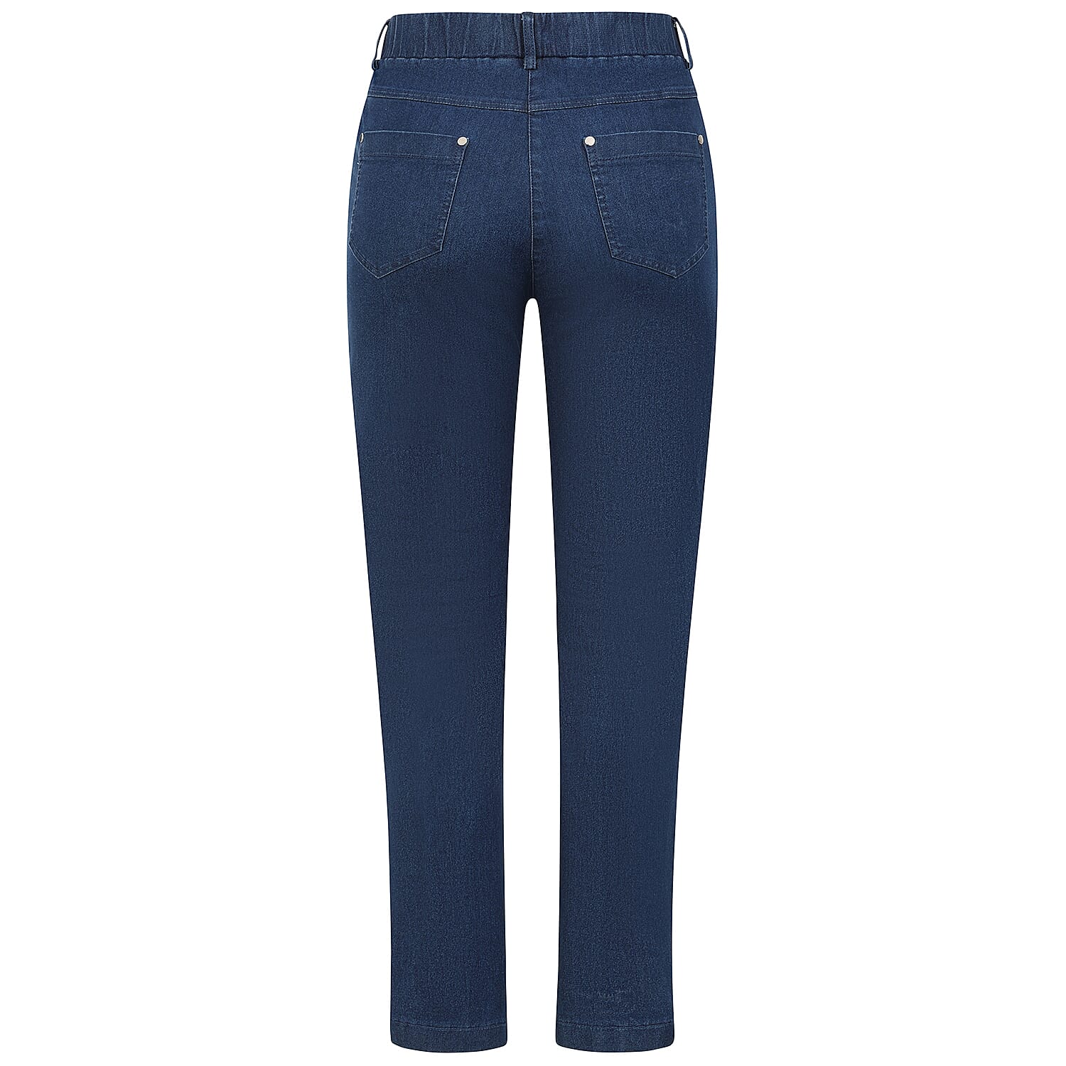 Emreco Comfortable Stretch Denim Ankle Grazer Trousers with 27 Inch Inseam (Size 12) - Denim Blue