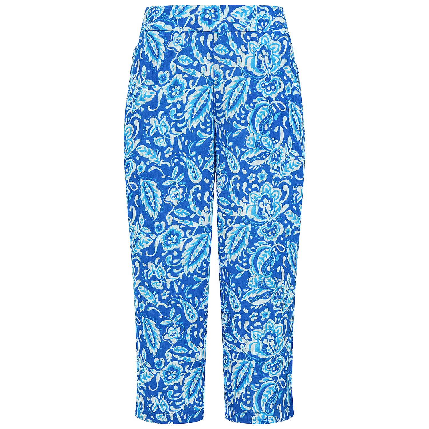 EMRECO Floral Paisley Print Lightweight Crinkle Wide Leg Culottes