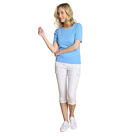 Emreco Combat Style Bengaline Stretch Utility Crop Trouser (Size - 16) - White