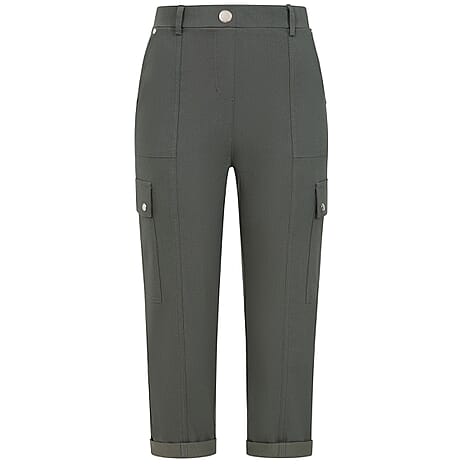 Emreco Combat Style Bengaline Stretch Utility Crop Trouser (Size - 10) - Dark Khaki