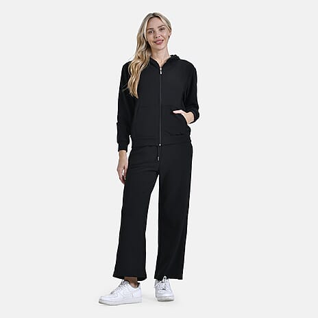 & Maisi Casual Wide Leg Trousers (Size 20 to 22) - Black