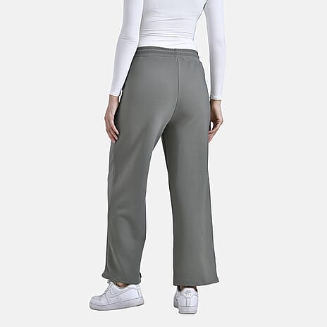 & Maisi Casual Wide Leg Trousers (Size 16 to 18) - Olive Green