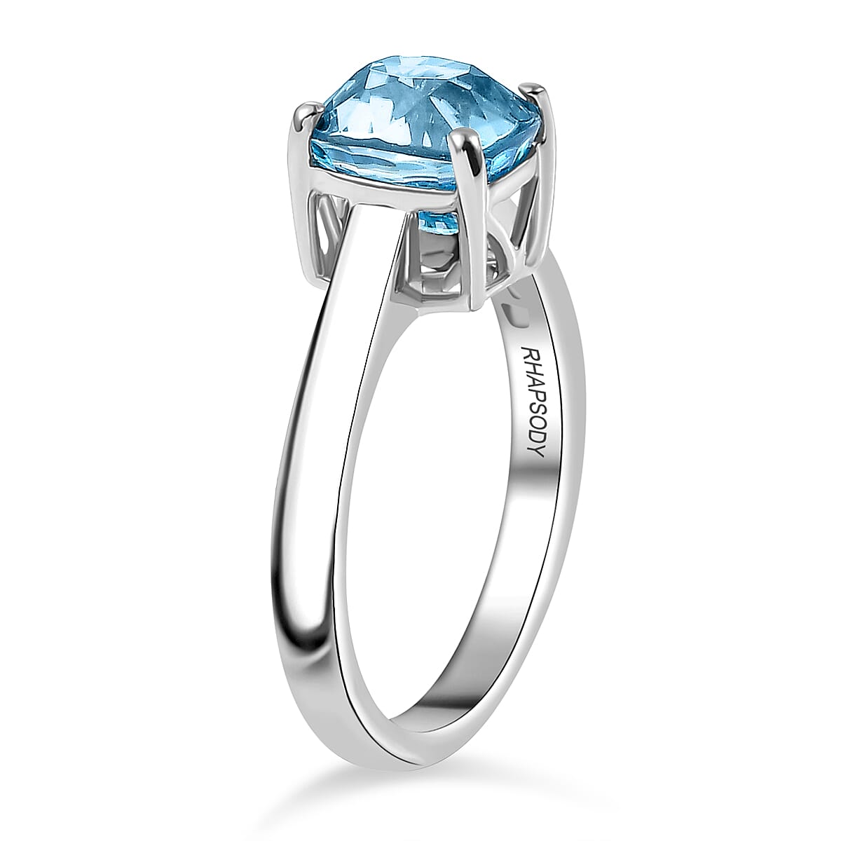 RHAPSODY 950 Platinum AAAA Ratanakiri Blue Zircon Ring 4.62 Ct