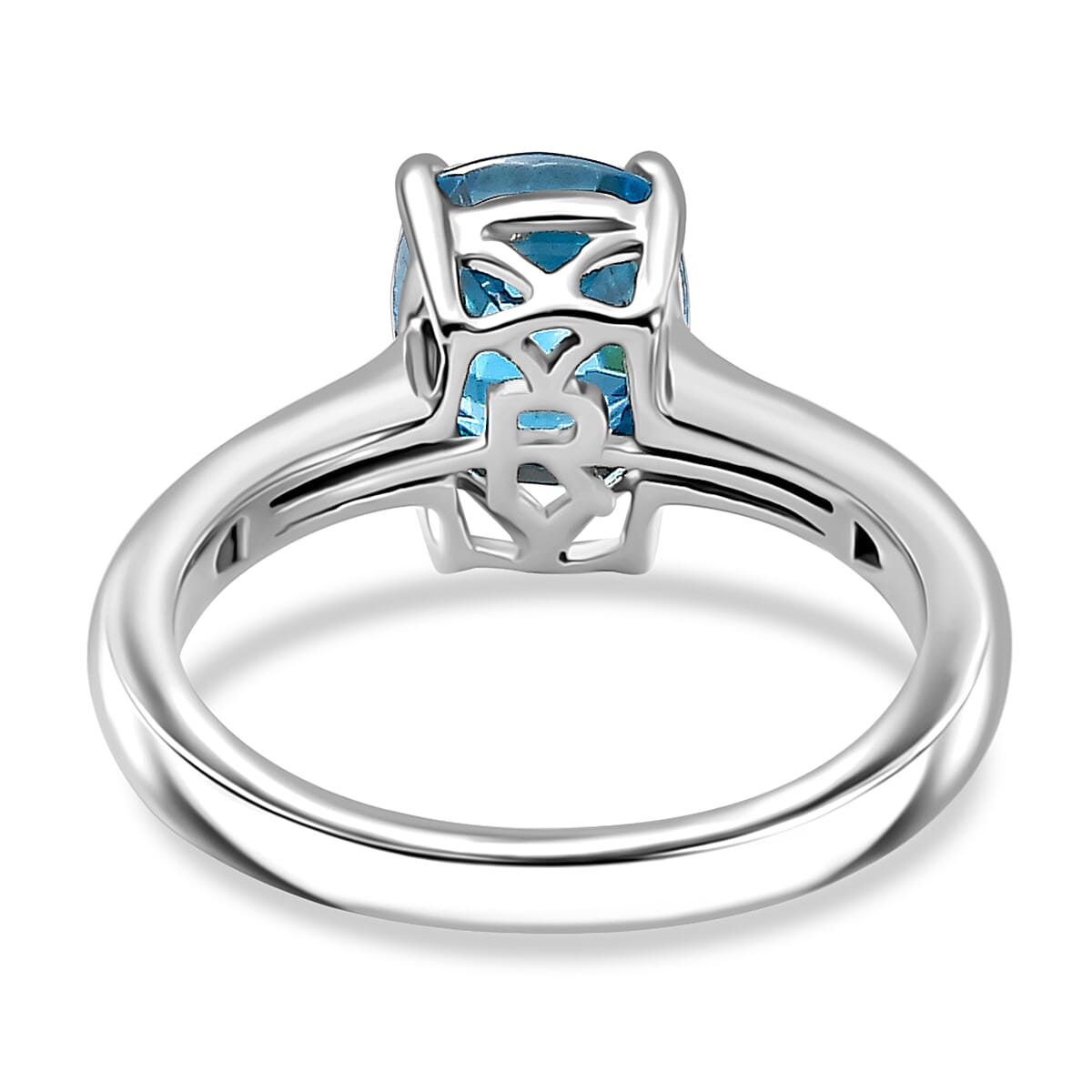 RHAPSODY 950 Platinum AAAA Ratanakiri Blue Zircon Ring 4.62 Ct