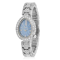 GENOA TIME V2 Miyota 2035 Japan Movement 3ATM Water Resistant White Crystal & Pink MOP Dial Watch with Rose Gold Colour Carving Strap