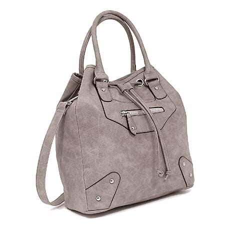 Nicole Brown PU Shoulder Bag - Charcoal