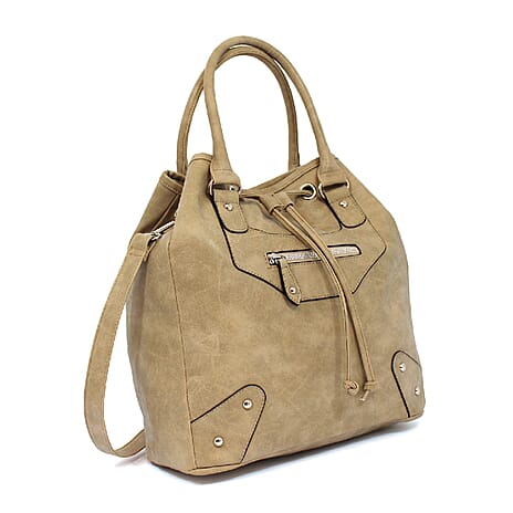 Nicole Brown PU Shoulder Bag - Sand