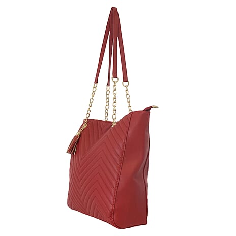 Nicole Brown PU Tote Bag - Wine