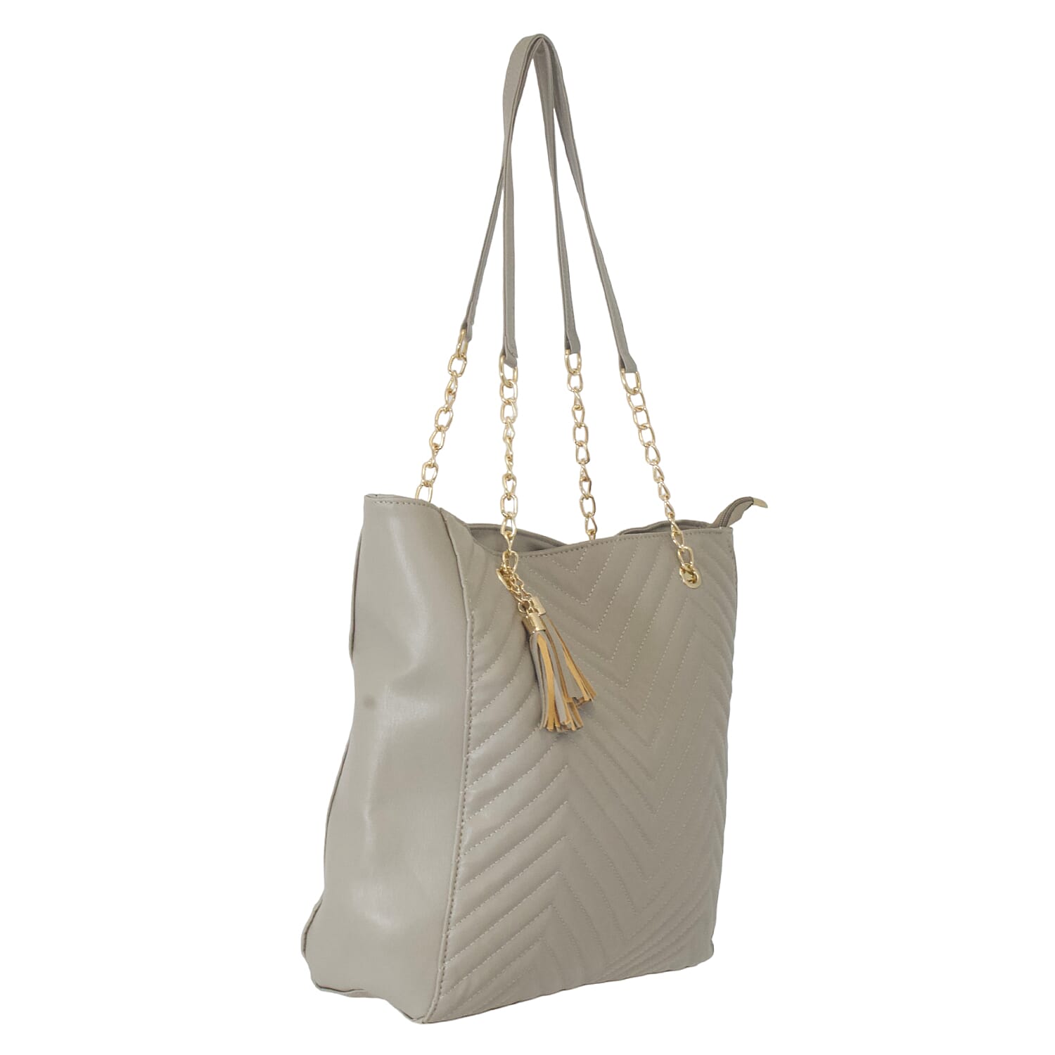 Nicole Leatherette Tote Bag - Grey