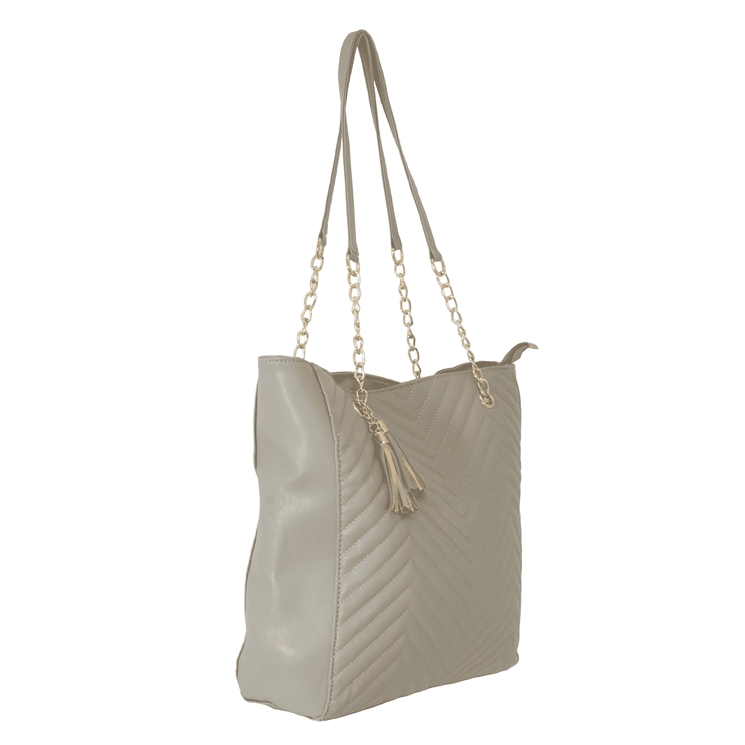 Nicole Leatherette Tote Bag - Grey