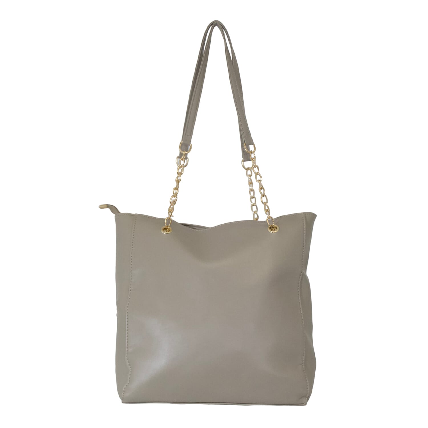 Nicole Leatherette Tote Bag - Grey