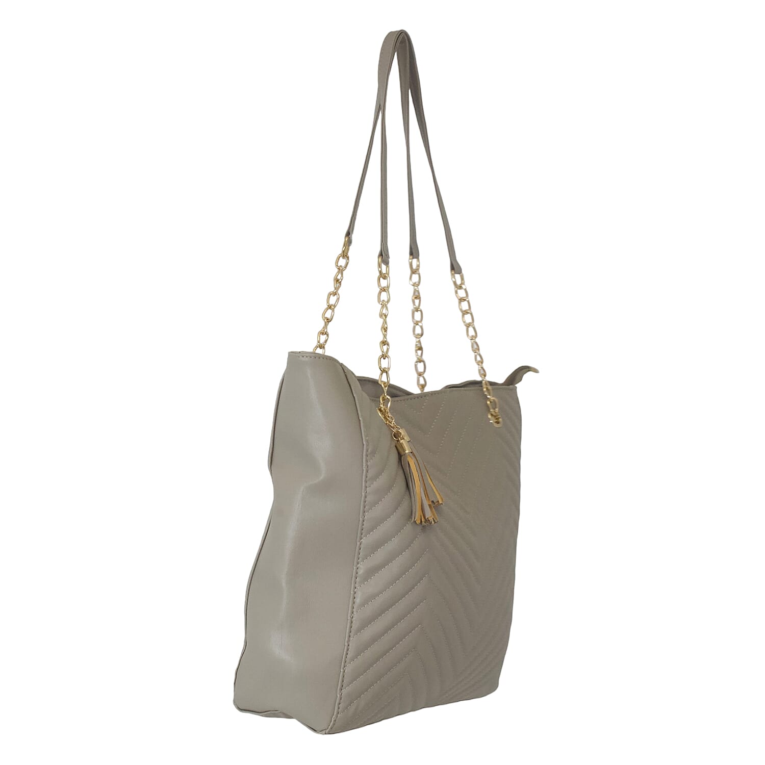 Nicole Leatherette Tote Bag - Grey