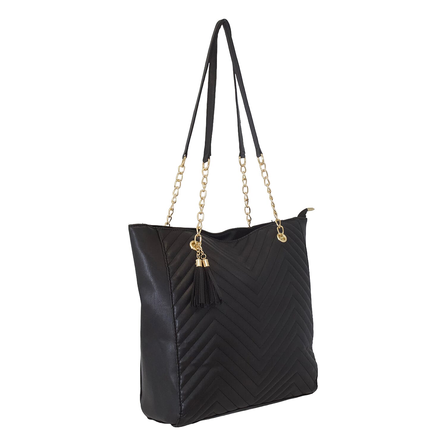 Nicole Brown PU Tote Bag - Black