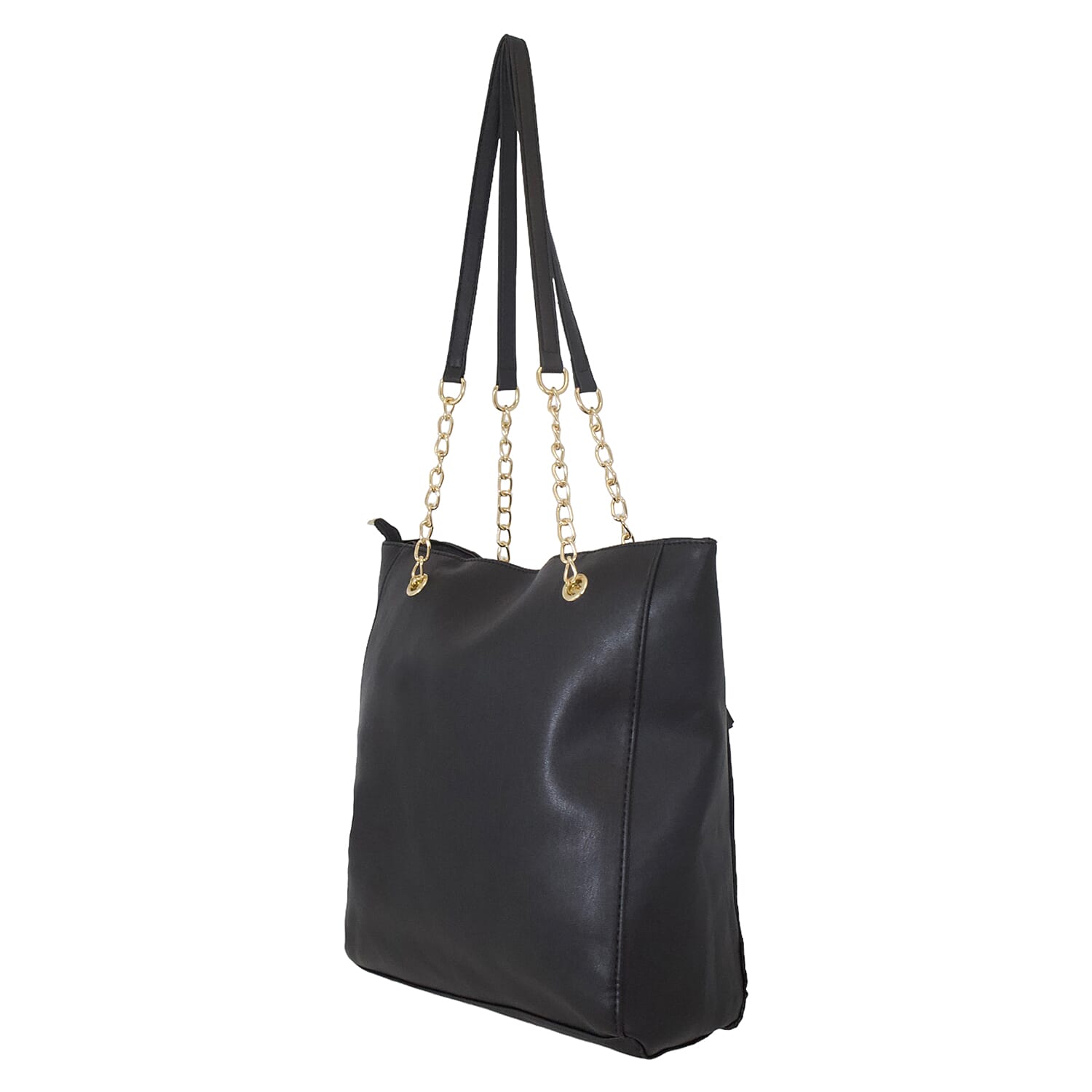 Nicole Brown PU Tote Bag - Black