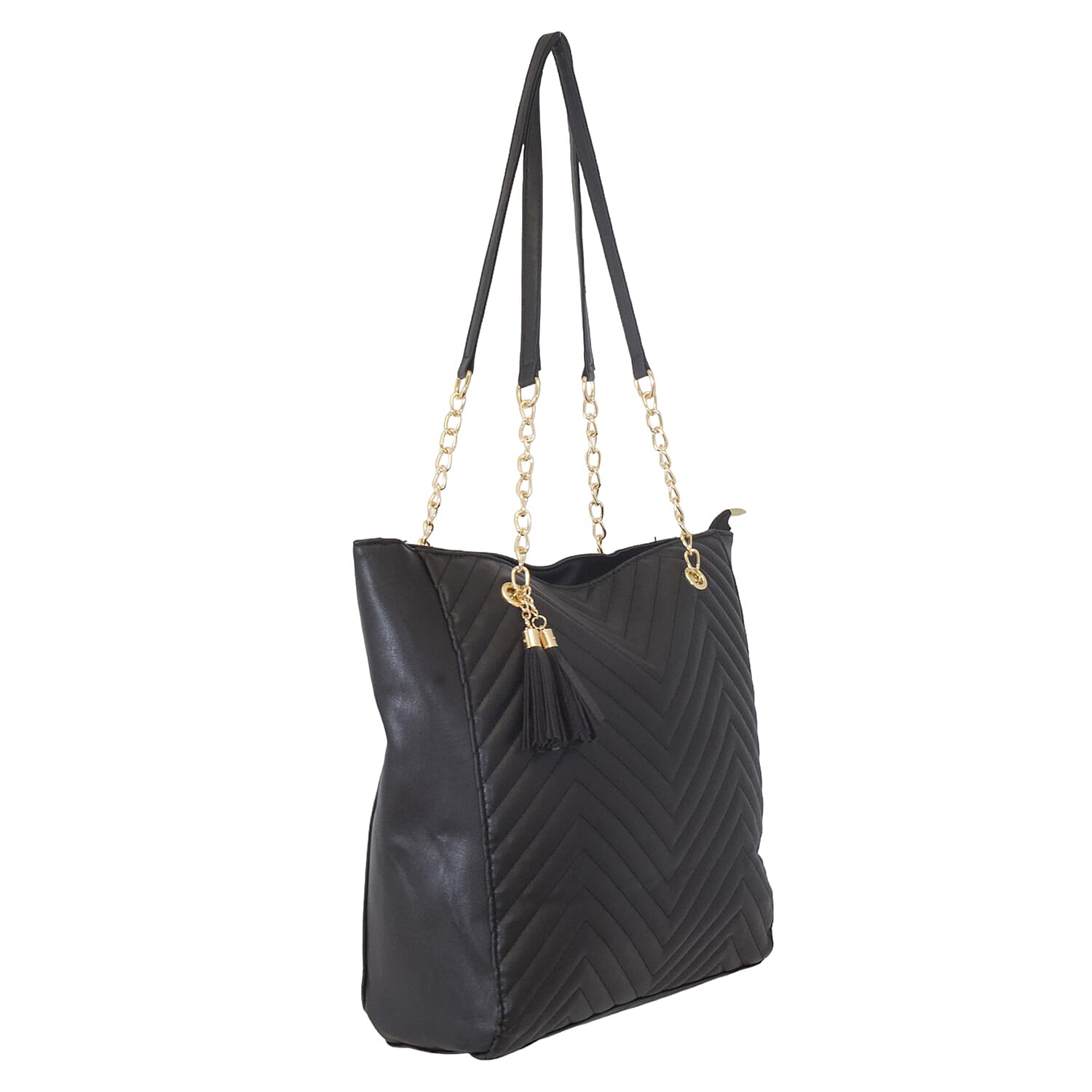 Nicole Brown PU Tote Bag - Black