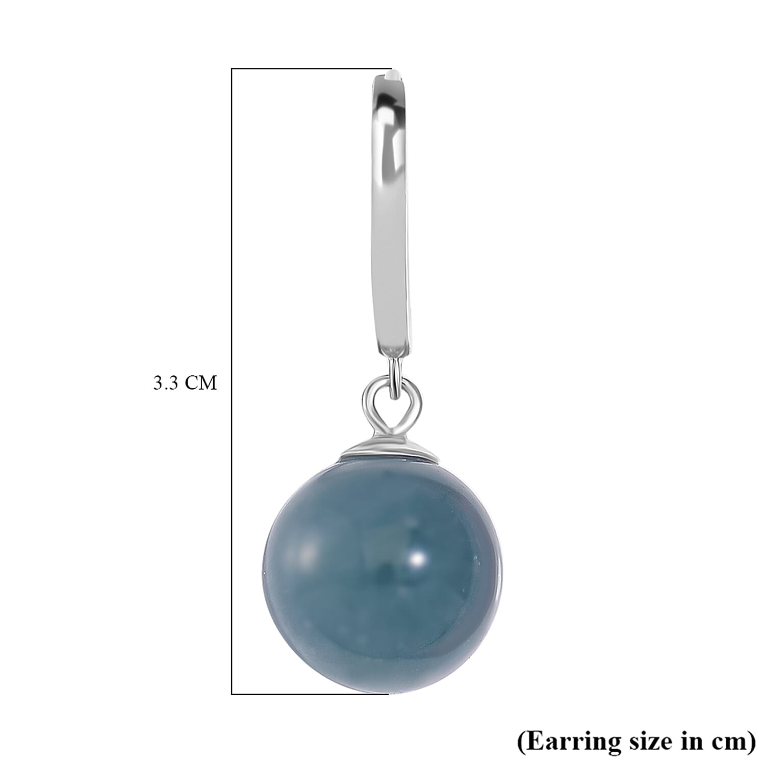 Natural Type A Olmec Jadeite Hoop Earrings in Rhodium Overlay Sterling Silver 30.00 Ct.