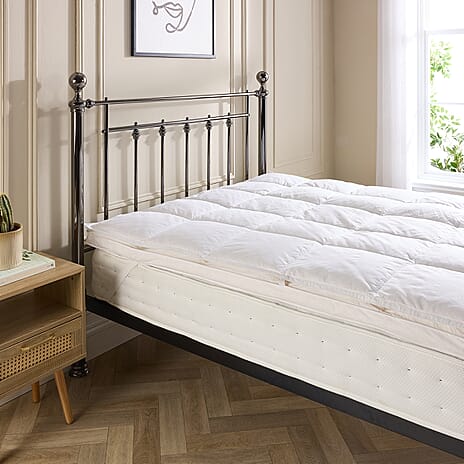 Duck Feather - Down Dual Layer Mattress Topper (Size Single) - White