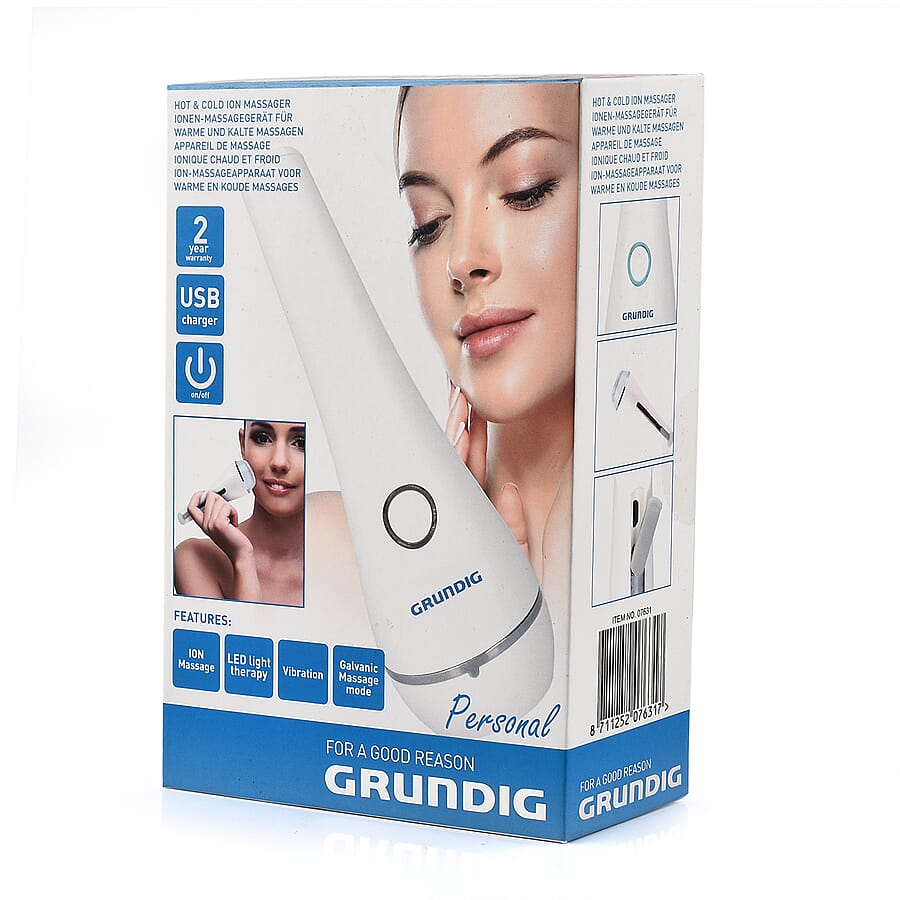 Grundig White Face Massager with Ionizing and LED Phototherapy
