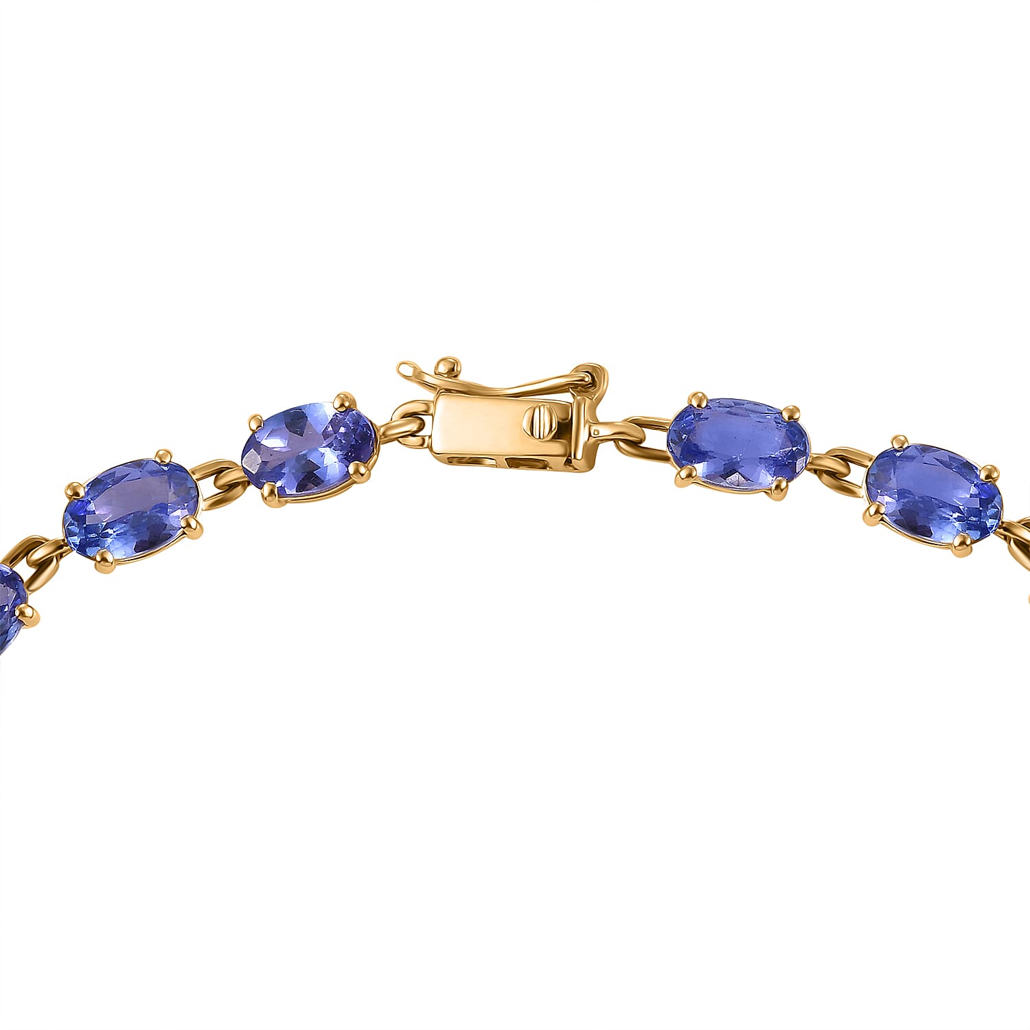 14K Yellow Gold AAA Tanzanite Bracelet (Size - 7.5) 9.64 Cts
