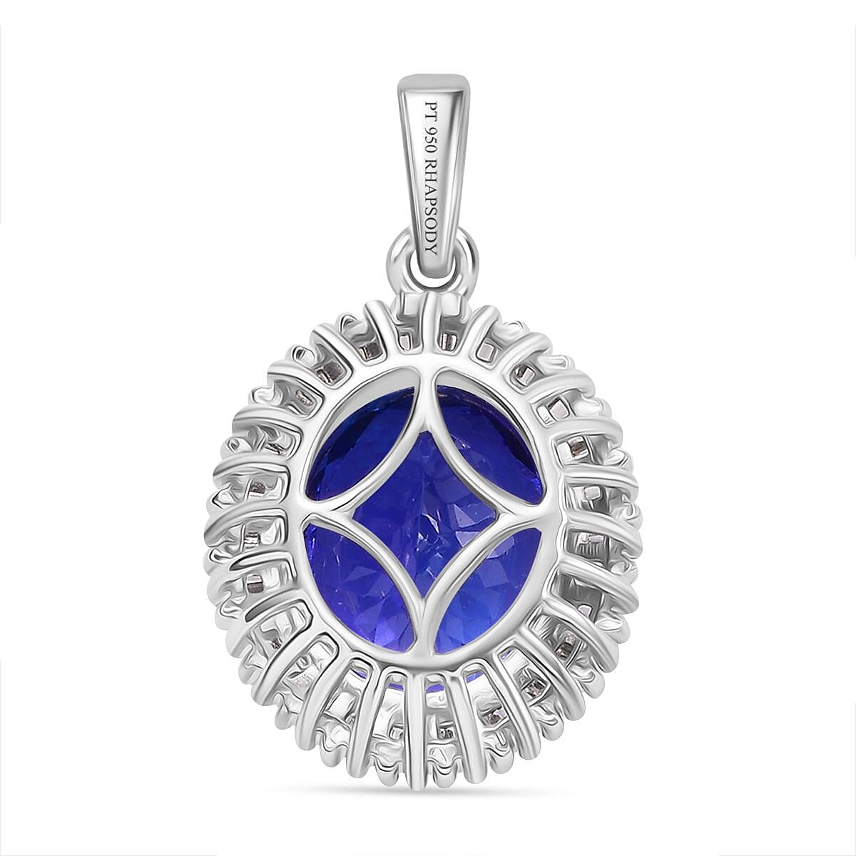 RHAPSODY 950 Platinum AAAA Tanzanite & White Diamond VS-E-F Pendant 4.08 Ct. RHAPSODY 950 Platinum AAAA Tanzanite & White Diamond VS-E-F Pendant 4.08 Ct.