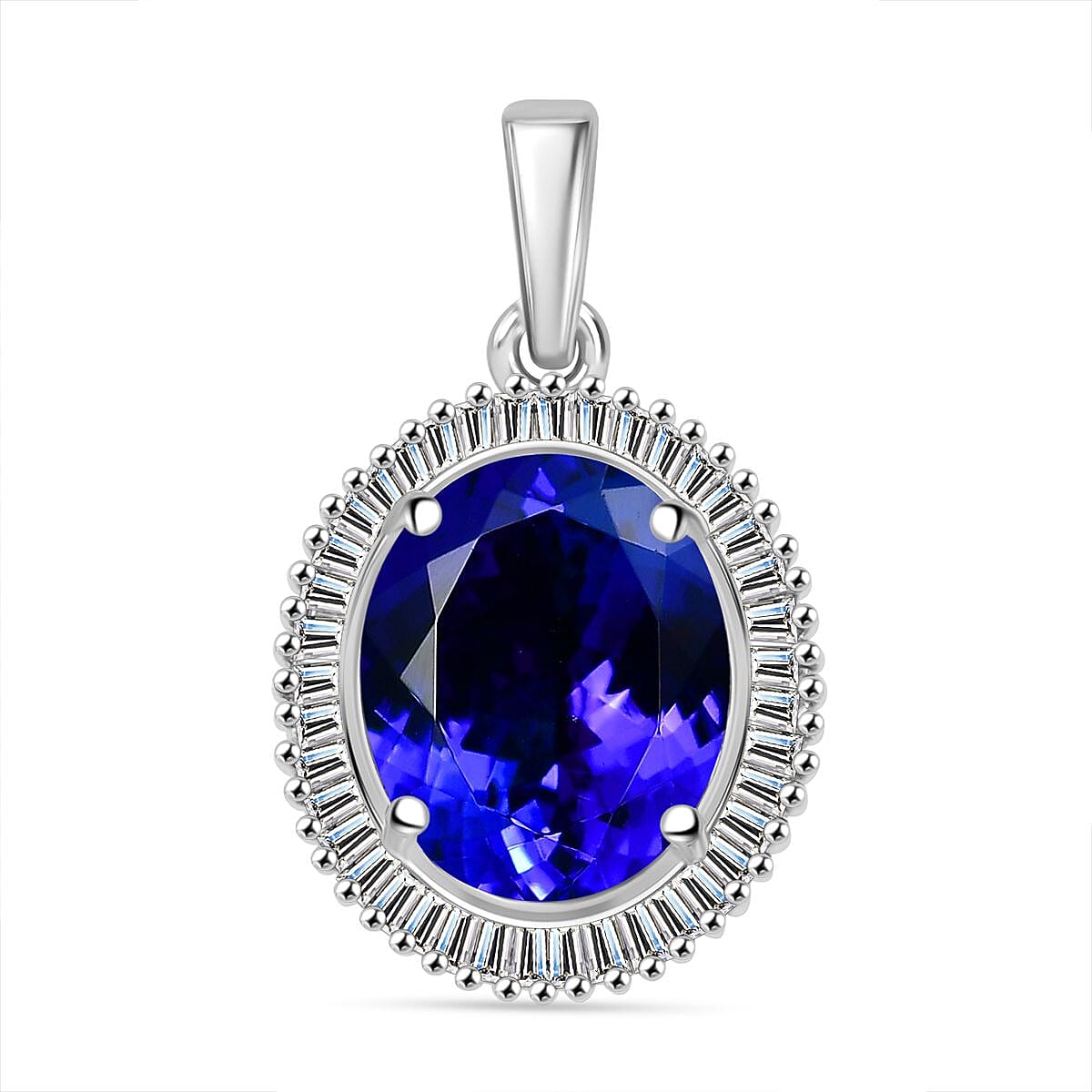 RHAPSODY 950 Platinum AAAA Tanzanite & White Diamond VS-E-F Pendant 4.08 Ct. RHAPSODY 950 Platinum AAAA Tanzanite & White Diamond VS-E-F Pendant 4.08 Ct.