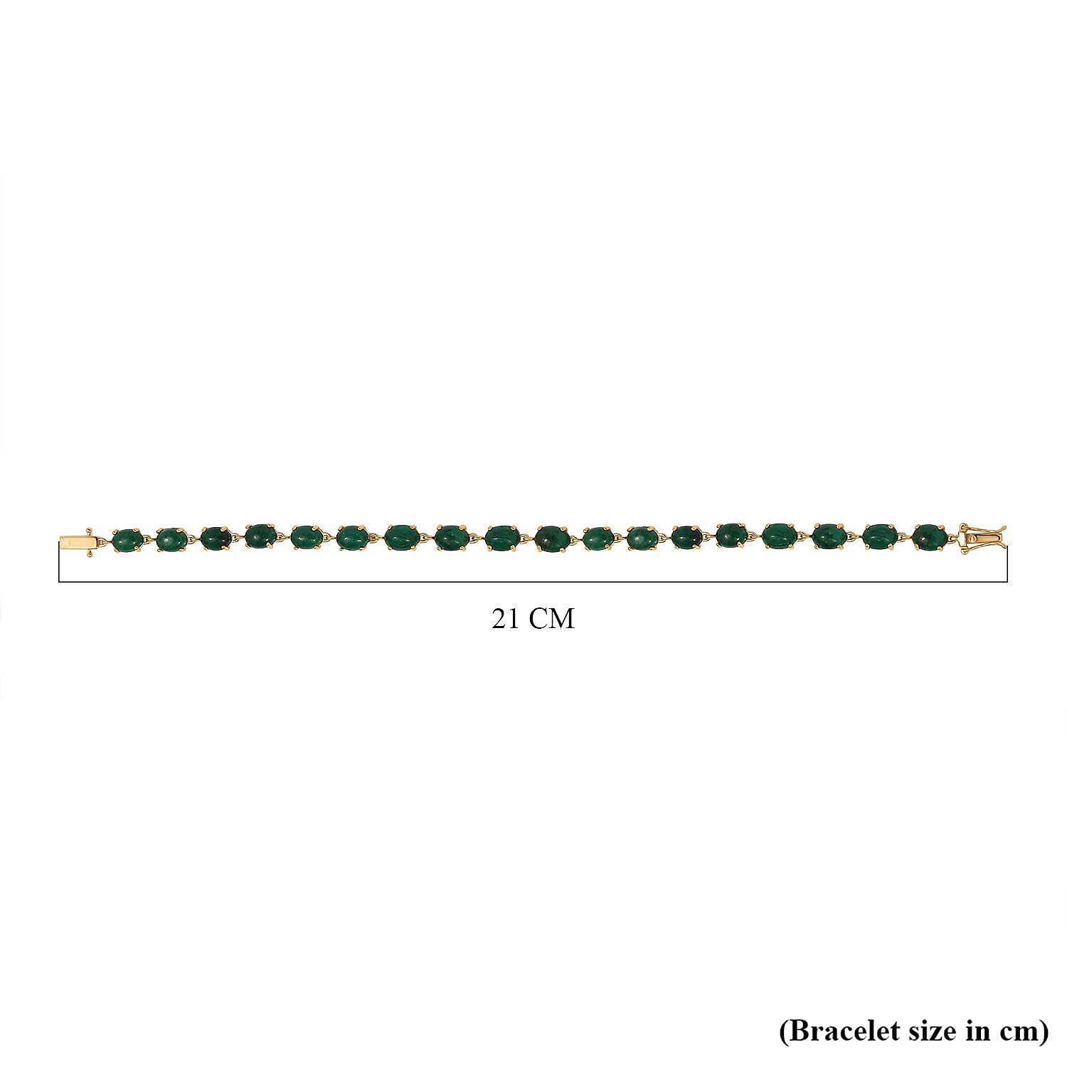 First Time Ever- 9K Yellow Gold Premium Cabochon Emerald Tennis Bracelet (Size - 7.5) 16.12 Ct Gold Wt 3.79Grms