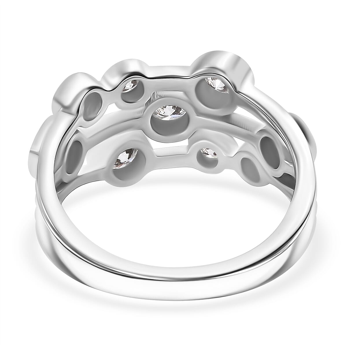Luxuriant Diamond Lab Grown Diamond (SI-GH) Bubble Ring in Rhodium Overlay Sterling Silver 1.00 Ct. Luxuriant Diamond Lab Grown Diamond (SI-GH) Bubble Ring in Rhodium Overlay Sterling Silver 1.00 Ct.