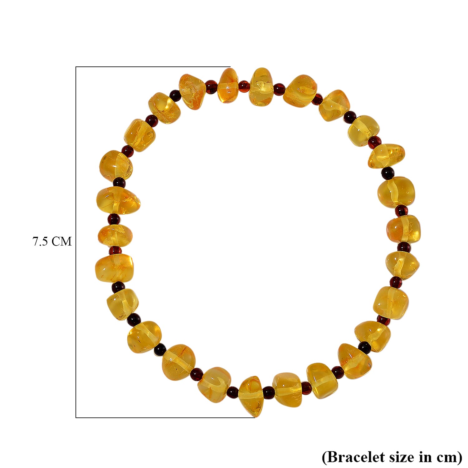 Amber Stone Stretchable Bracelet (Size 7-7.5) 25.0 Ct.