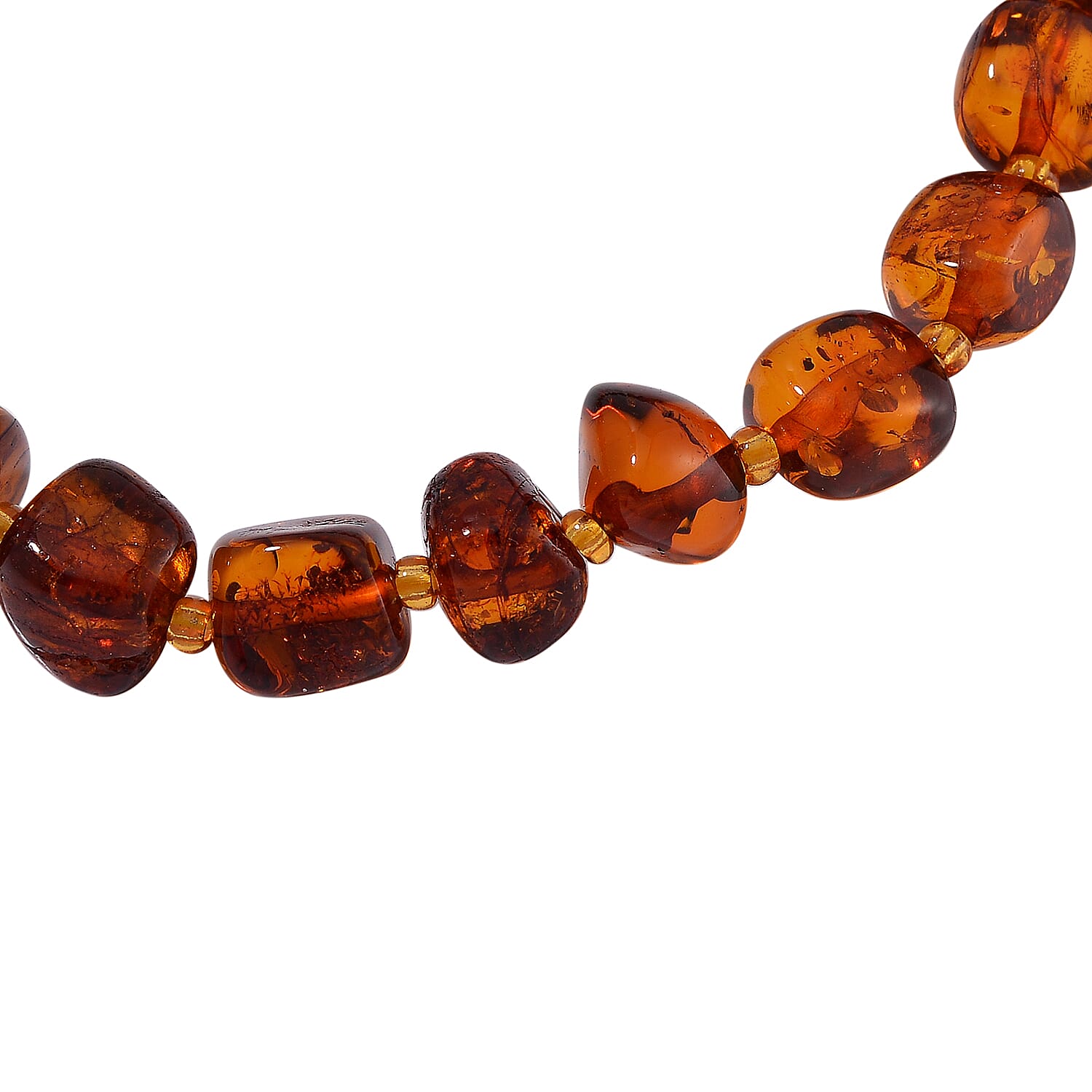 Orange Baltic Amber Stretchable Bracelet (Size 7-10) 30.0 Ct.