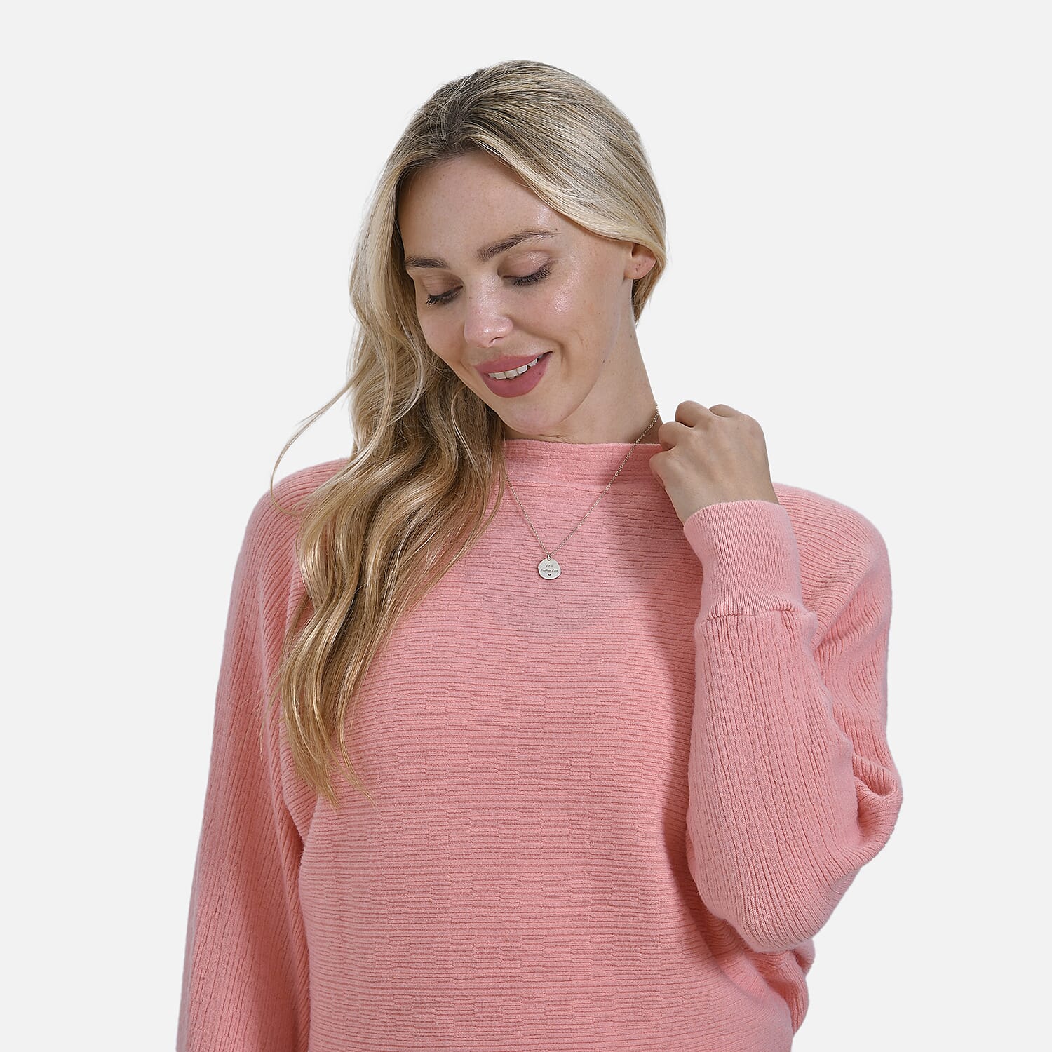 Tamsy Cotton Blend Boat Neck Bat Sleeve Jumper (One Size)