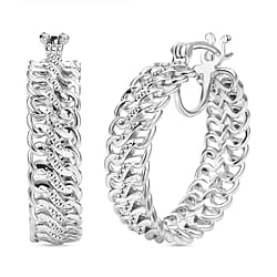 White Diamond Full Hoop Earring Pure Yellow Brass