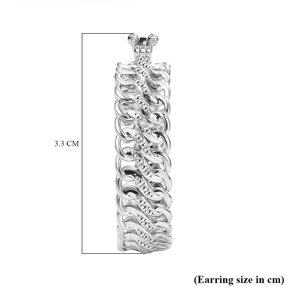 White Diamond Full Hoop Earring Pure Yellow Brass White Diamond Full Hoop Earring Pure Yellow Brass
