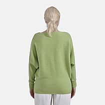 Tamsy Cotton Boat Neck Jumper (Size Up to 20) - Green