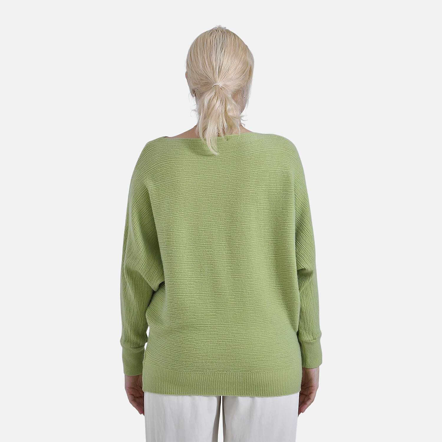Tamsy Cotton Boat Neck Jumper (Size Up to 20) - Green
