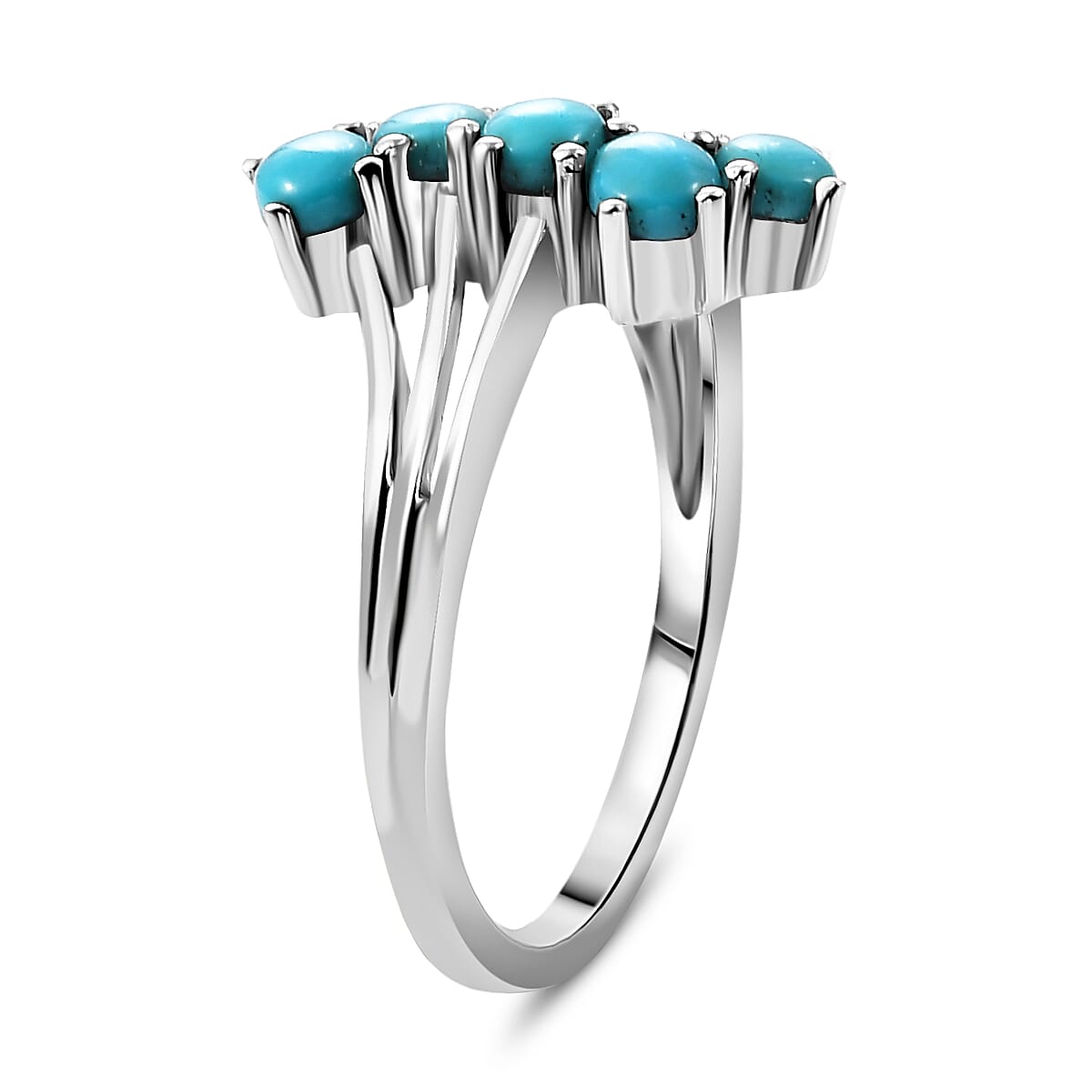 Sleeping Beauty Turquoise Ring in Platinum Overlay Sterling Silver