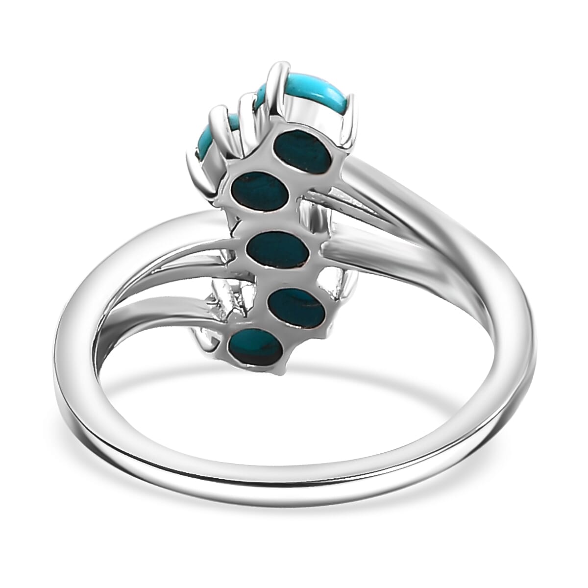 Sleeping Beauty Turquoise Ring in Platinum Overlay Sterling Silver