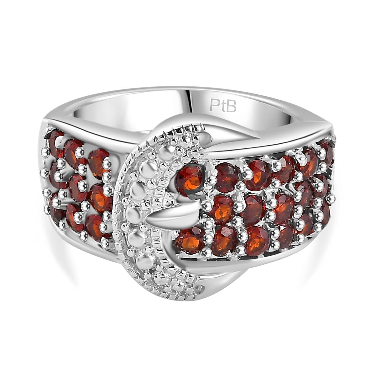 Designer Inspiration - Red Garnet Buckle Design Ring