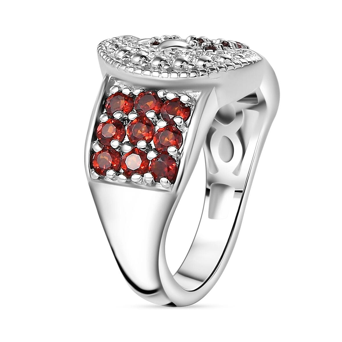 Designer Inspiration - Red Garnet Buckle Design Ring