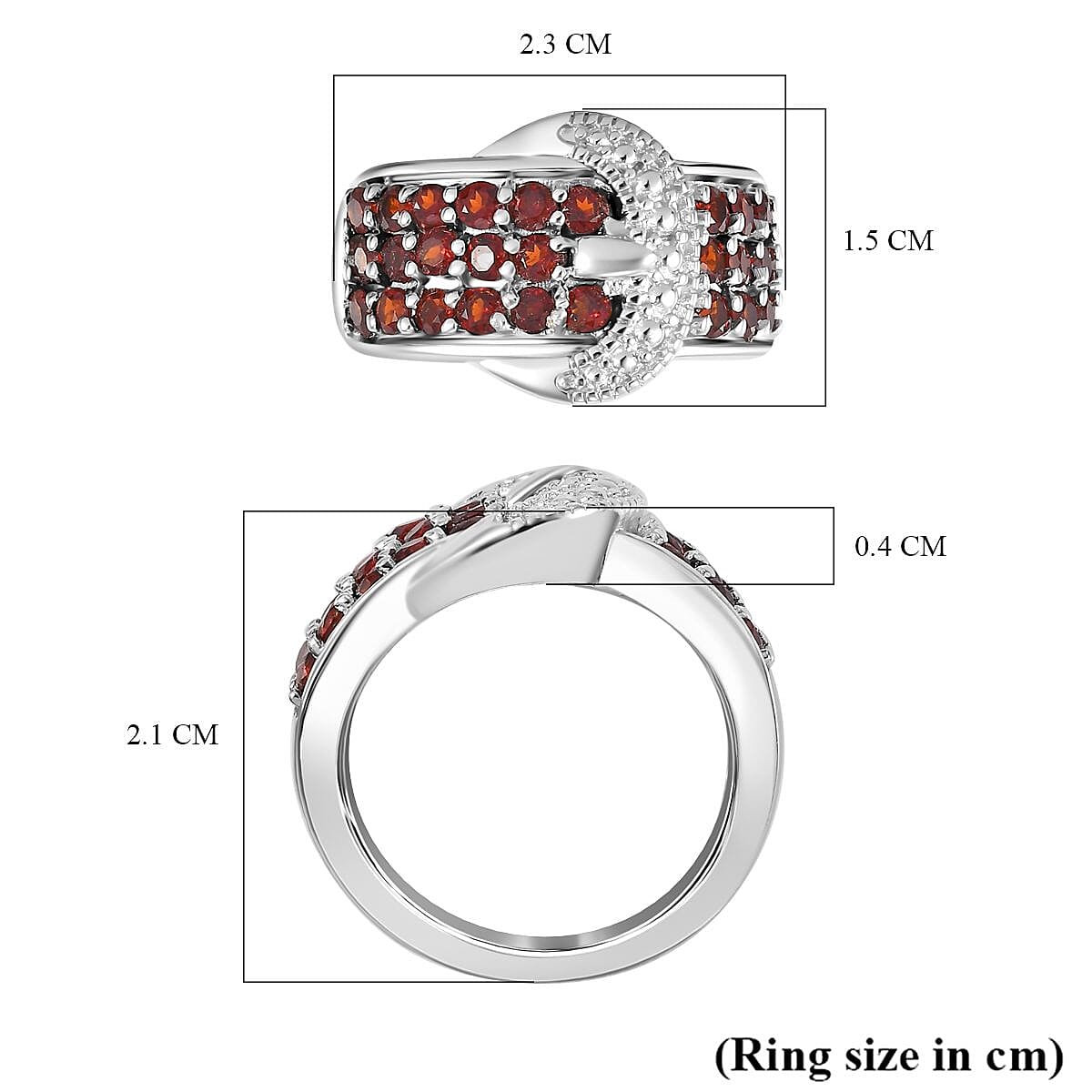 Designer Inspiration - Red Garnet Buckle Design Ring